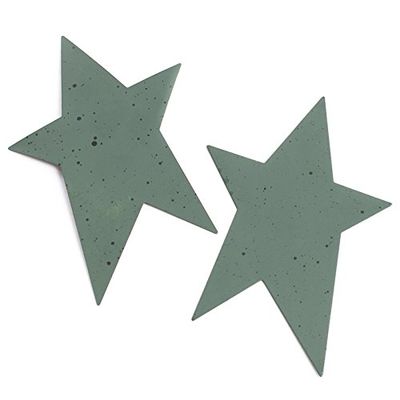 Factory Direct Craft Package of 24 Muted Green Flat Back Tin Stars with Black Speckled Paint for Crafting, Embellishing, and Decorating