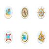 Set of 6 KNOBS - Anchor Compass Ship Wheel Helm Life Preserver Porthole Sextant - Nautical Elements - Decorative Glossy Ceramic Cupboard Cabinet PULLS Dresser Drawer KNOBS view 1