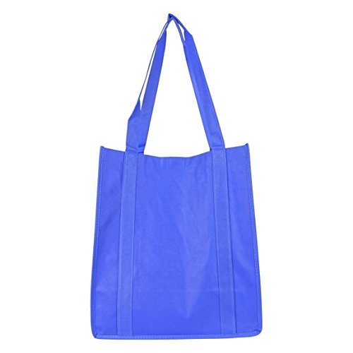 NuFazes 14" x 16" Non-Woven Reuseable Recycled Grocery Bag with Wide CardBoard Bottom (Tote) - 96 Pack