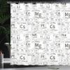 Ambesonne Periodic Table Shower Curtain, Life Smart Inspired Chemistry Themed Elements in Squares Print, Cloth Fabric Bathroom Decor Set with Hooks, 69" W x 75" L, Dark Grey and White view 3