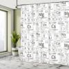 Ambesonne Periodic Table Shower Curtain, Life Smart Inspired Chemistry Themed Elements in Squares Print, Cloth Fabric Bathroom Decor Set with Hooks, 69" W x 75" L, Dark Grey and White view 4