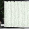 Ambesonne Mint Shower Curtain, Floral Pattern with Flourishing Blossom Bouquets and Flower Leaf Illustration, Cloth Fabric Bathroom Decor Set with Hooks, 69" W x 75" L, Green White view 3