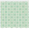 Ambesonne Mint Shower Curtain, Retro Disc Shaped Inner Circles with Nostalgic Featured Geometric Graphic, Cloth Fabric Bathroom Decor Set with Hooks, 69" W x 84" L, Seafoam Almond Green view 2