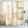 Ambesonne Ivory Shower Curtain, Abstract Square Shaped Geometric Fractal Pattern Modern Shady Tone Display, Cloth Fabric Bathroom Decor Set with Hooks, 69" W x 84" L, Cream Beige view 1