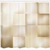 Ambesonne Ivory Shower Curtain, Abstract Square Shaped Geometric Fractal Pattern Modern Shady Tone Display, Cloth Fabric Bathroom Decor Set with Hooks, 69" W x 84" L, Cream Beige view 2