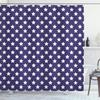 Ambesonne Navy Shower Curtain, Bunch of Star USA American Flag Proud National Graphic Design, Cloth Fabric Bathroom Decor Set with Hooks, 69" W x 84" L, Purple White view 1