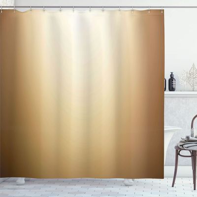 Ambesonne Brown Shower Curtain, Abstract Gradient Display Soft Pale Brown Colored Plain Modern Digital Design, Cloth Fabric Bathroom Decor Set with Hooks, 69" W x 84" L, Pale Brown Cream