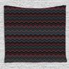 Ambesonne Abstract Tapestry, Horizontal Zigzag Chevron Design with Bold Thin Print, Wide Wall Hanging for Bedroom Living Room Dorm, 80" X 60", Charcoal Grey Pale Grey view 1