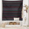 Ambesonne Abstract Tapestry, Horizontal Zigzag Chevron Design with Bold Thin Print, Wide Wall Hanging for Bedroom Living Room Dorm, 80" X 60", Charcoal Grey Pale Grey view 2