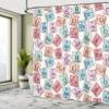 Ambesonne Periodic Table Shower Curtain, Sketch Style Chemistry Elements Science Camp Art Print, Cloth Fabric Bathroom Decor Set with Hooks, 69" W x 75" L, Pale Pink Blue and Green view 4