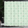 Ambesonne Mint Shower Curtain, Retro Disc Shaped Inner Circles with Nostalgic Featured Geometric Graphic, Cloth Fabric Bathroom Decor Set with Hooks, 69" W x 70" L, Seafoam Almond Green view 3