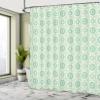 Ambesonne Mint Shower Curtain, Retro Disc Shaped Inner Circles with Nostalgic Featured Geometric Graphic, Cloth Fabric Bathroom Decor Set with Hooks, 69" W x 70" L, Seafoam Almond Green view 4