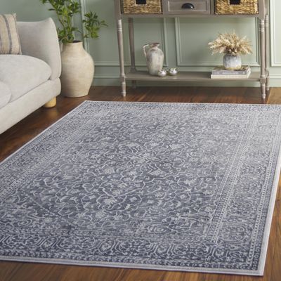 SAFAVIEH Area Rug 4x6 - Reflection Collection - Dark Grey & Cream, Non-Shedding & Easy Cleaning, Ideal for Foyer, Living Room, Bedroom (RFT670B)