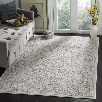 SAFAVIEH Area Rug 3x5 - Reflection Collection - Dark Grey & Cream, Non-Shedding & Easy Cleaning, Ideal for Foyer, Living Room, Bedroom (RFT667B)