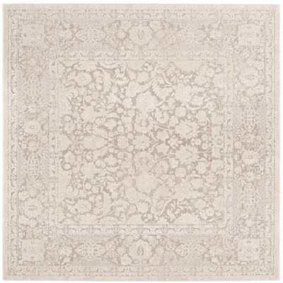 SAFAVIEH Reflection Collection Area Rug - 6'7" Square, Beige & Cream, Non-Shedding & Easy Cleaning, Ideal for Living Room, Bedroom (RFT667A)