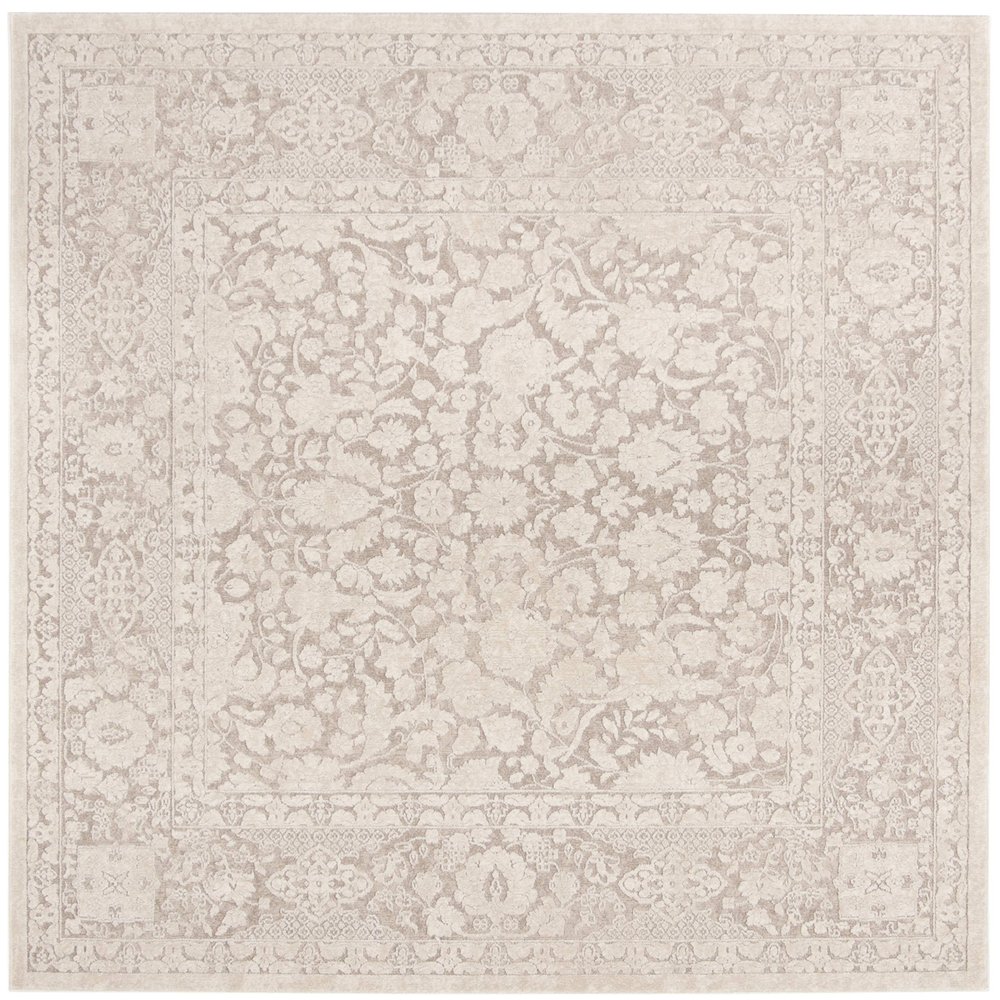 SAFAVIEH Reflection Collection Area Rug - 6'7" Square, Beige & Cream, Non-Shedding & Easy Cleaning, Ideal for Living Room, Bedroom (RFT667A)