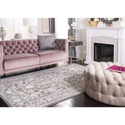 SAFAVIEH Area Rug 3x5 - Reflection Collection - Dark Grey & Cream, Non-Shedding & Easy Cleaning, Ideal for Entryway, Living Room, Bedroom (RFT665B)