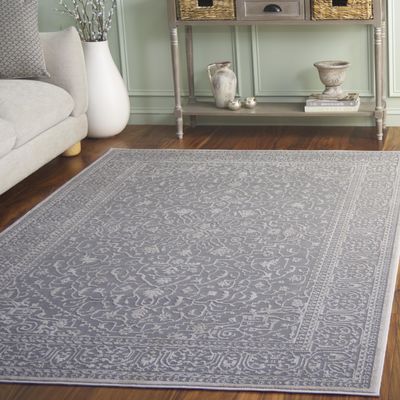 SAFAVIEH Area Rug 6x9 - Reflection Collection - Light Grey & Cream, Non-Shedding & Easy Cleaning, Ideal for Entryway, Living Room, Bedroom (RFT670C)