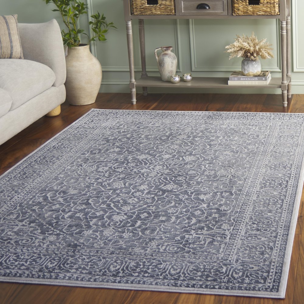 SAFAVIEH Area Rug 3x5 - Reflection Collection - Dark Grey & Cream, Non-Shedding & Easy Cleaning, Ideal for Foyer, Living Room, Bedroom (RFT670B)