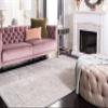 SAFAVIEH Area Rug 4x6 - Reflection Collection - Light Grey & Cream, Non-Shedding & Easy Cleaning, Ideal for Foyer, Living Room, Bedroom (RFT665C) view 1