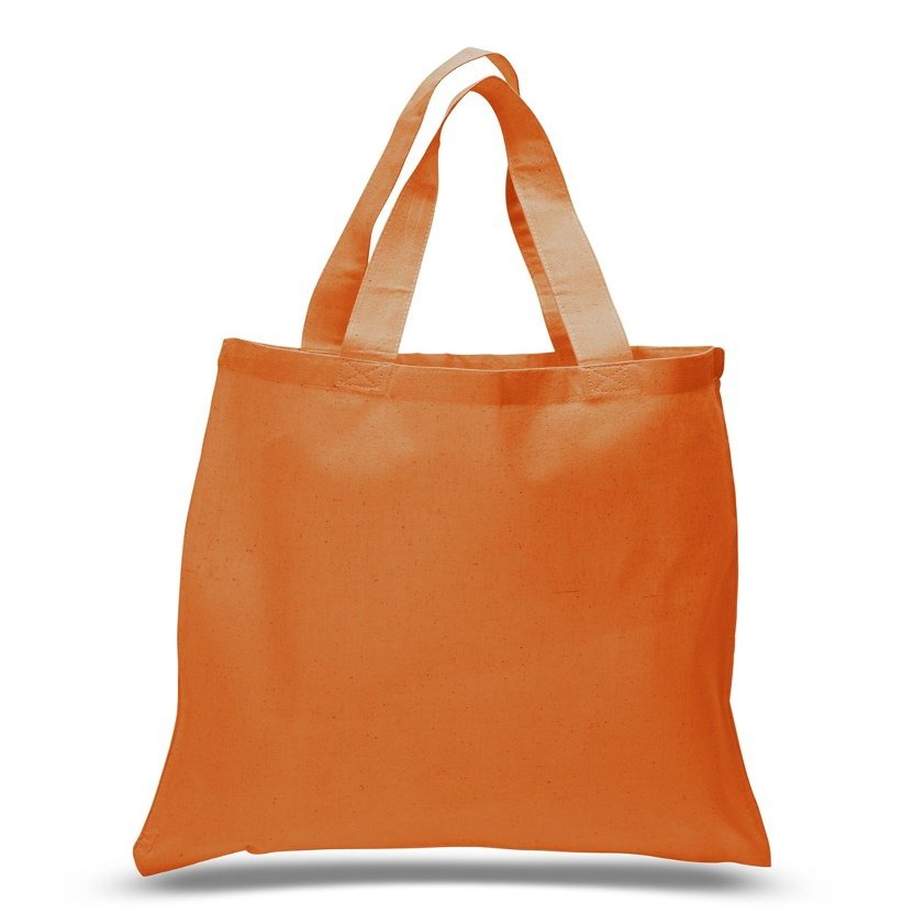 (36 Pack) 3 Dozen 100% Cotton Reusable Blank Tote Bags Tob293 (Orange)