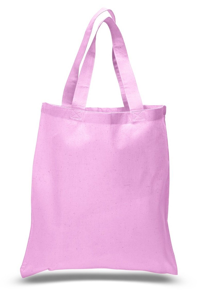 (36 Pack) 3 Dozen 100% Cotton Reusable Blank Tote Bags Tob293 (Light Pink)
