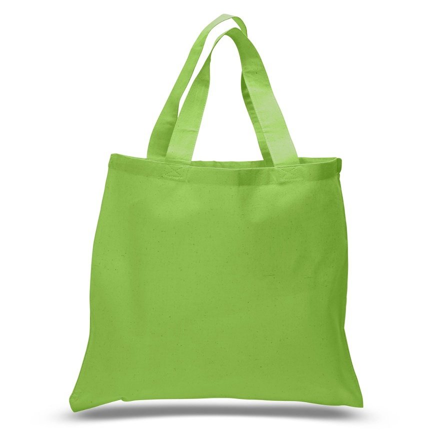 (36 Pack) 3 Dozen 100% Cotton Reusable Blank Tote Bags Tob293 (Lime)