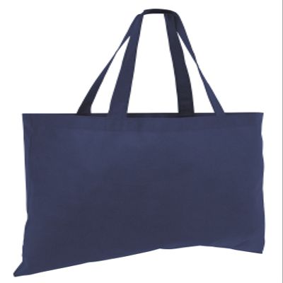 (12 Pack) 1 Dozen Cheap Budget Promotional Large Tote Bags (Navy)