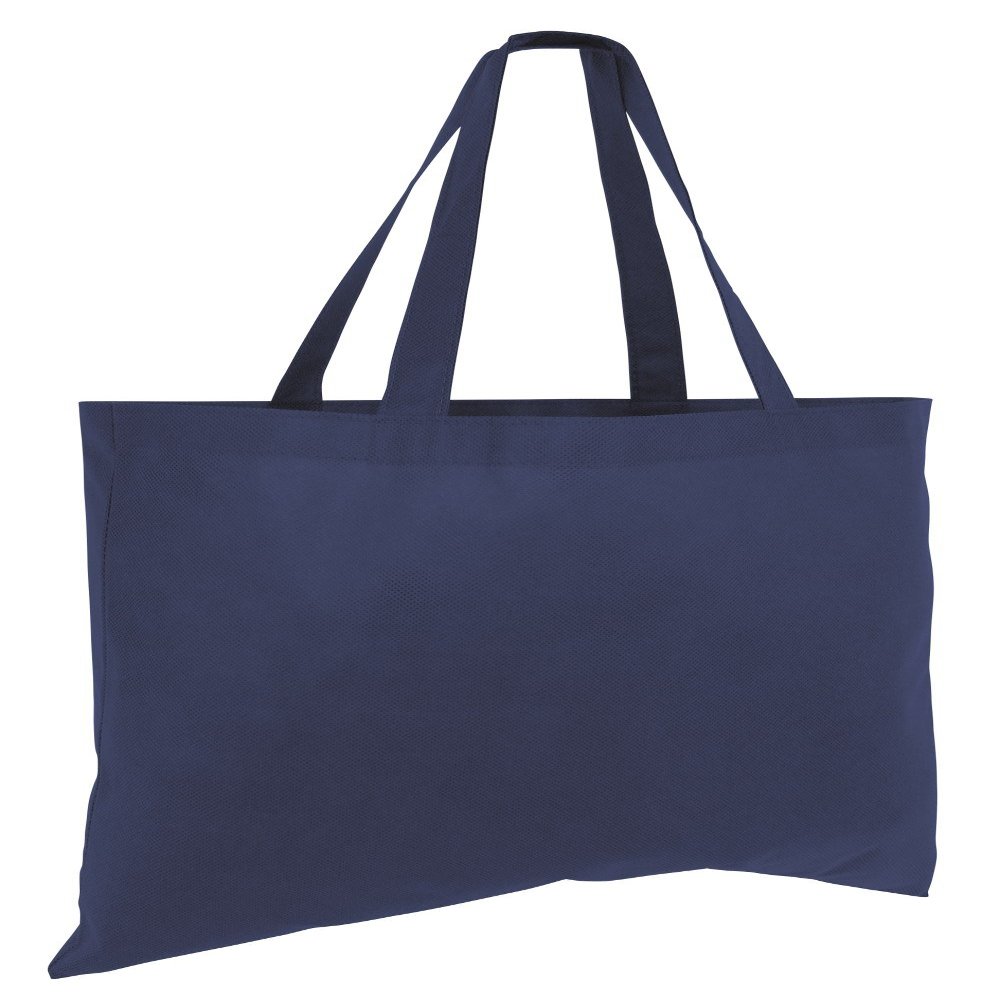 (12 Pack) 1 Dozen Cheap Budget Promotional Large Tote Bags (Navy)