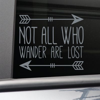 Nashville Decals Not All Who Wander are Lost Vinyl Decal Laptop Car Truck Bumper Window Sticker, 7.5" x 5.5", Charcoal
