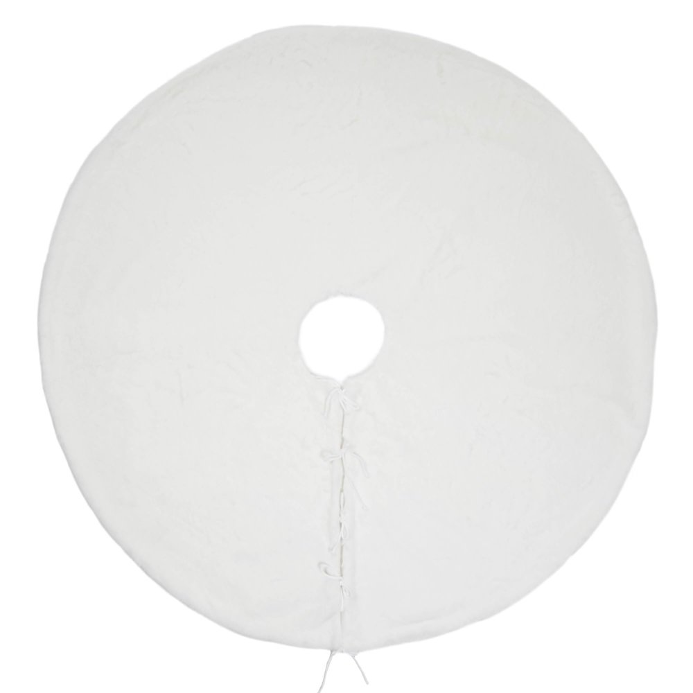 Vickerman Decorative 60" Snow Fox Collection Christmas Tree Skirt - White Tree Skirt for Christmas Tree - Fully Lined Tree Skirt - Reliable and Durable