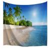 A.Monamour Tropical Island Palm Tree Blue Ocean Seaside Summer Vacation Beach Scenery Print Textile Tapestry Wall Hangings Decors for Living Room 153x130cm/60 x51 view 1