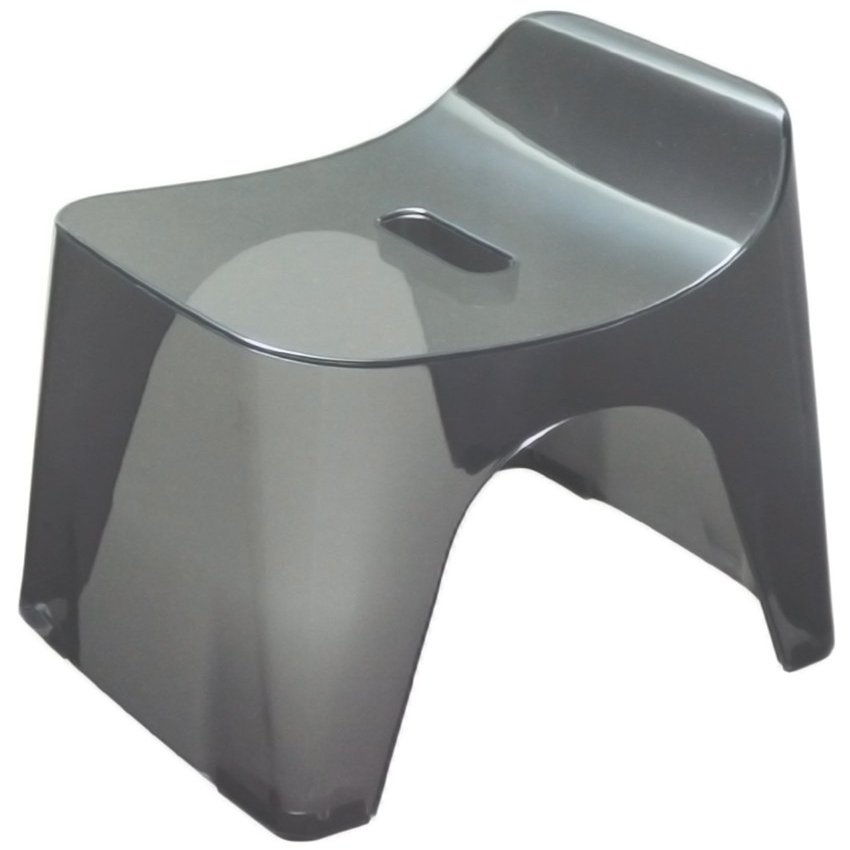 Sincatec HUVAS 427635 Bath Chair, H25, Seat Height: 9.8 inches (25 cm), Clear Black
