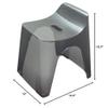  Cincatec 427604 Hubus Bath Chair, H30, Seat Height 11.8 inches (30 cm), Clear Black view 3