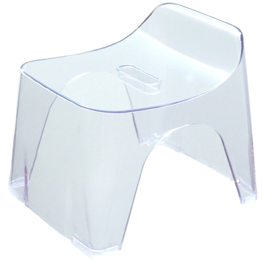 Shinkatec 427611 Hubus Bath Chair, H25, Seat Height: 9.8 inches (25 cm), Clear