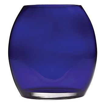 Barski - Handmade Glass - Oval Shaped vase - Cobalt - 12" H (12 Inches High) Made in Europe
