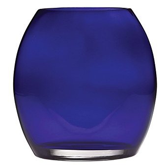 Barski - Handmade Glass - Oval Shaped vase - Cobalt - 12" H (12 Inches High) Made in Europe