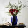 Barski - Handmade Glass - Oval Shaped vase - Cobalt - 12" H (12 Inches High) Made in Europe view 3