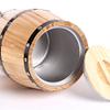 Aimee_JL Wooden Beers Barrels with Stainless Steel Wine Barrels for Storage Wine/Beer/Whiskey (3L, Red) view 2