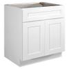 Design House Brookings Shaker Fully Assembled Sink Base Kitchen Cabinet SB30, 30 W x 24 D x 34.5 H, Painted White, Solid Wood, Design House, 613273 view 1