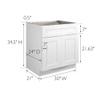 Design House Brookings Shaker Fully Assembled Sink Base Kitchen Cabinet SB30, 30 W x 24 D x 34.5 H, Painted White, Solid Wood, Design House, 613273 view 3