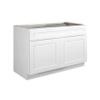 Design House Brookings Shaker Fully Assembled Sink Base Kitchen Cabinet SB48, 48 W x 24 D x 34.5 H, Painted White, Solid Wood, Design House, 613315 view 1