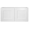 Design House Brookings Shaker Fully Assembled Bridge Wall Kitchen Cabinet W3015, 30 W x 12 D x 15 H, Painted White, Solid Wood, Design House, 613430 view 4