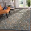 SAFAVIEH Area Rug 8x10 - Madison Collection - Large - Blue & Orange, Boho Chic Ogee Trellis Design, Non-Shedding & Easy Cleaning, Ideal for Living Room, Bedroom, Office, Dining Space (MAD140A) view 1