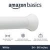 Amazon Basics No Drilling Spring Tension Curtain Rod, Easy to Install, Adjustable 54-90" Width, Sturdy, White, Classic Finial view 2
