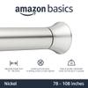 Amazon Basics No Drill Spring Tension Curtain Rod, Adjustable Extra Long 78-108" Width, Nickel, Classic Finial view 2