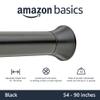 Amazon Basics No Drill Adjustable Sturdy Spring Tension Curtain Rod, 54-90", Black, Classic Finial view 2