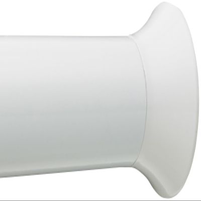 Amazon Basics No Drill Spring Tension Curtain Rod, Adjustable 24-36" Width, White, Classic Finial