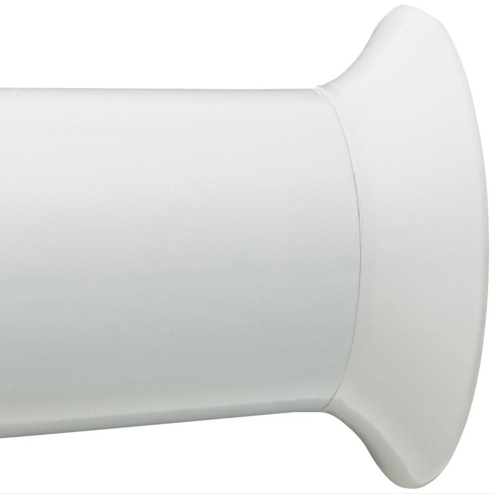 Amazon Basics No Drill Spring Tension Curtain Rod, Adjustable 24-36" Width, White, Classic Finial