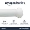 Amazon Basics No Drill Spring Tension Curtain Rod, Adjustable 24-36" Width, White, Classic Finial view 2